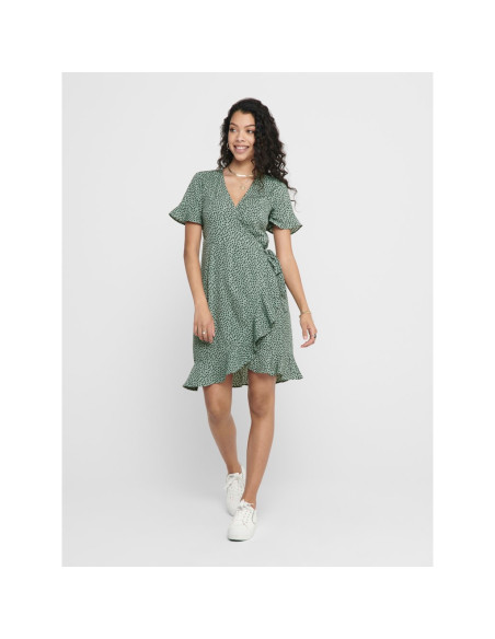 Vestido corto lazada . ONLOLIVIA S/S WRAP DRESS WVN NOOS