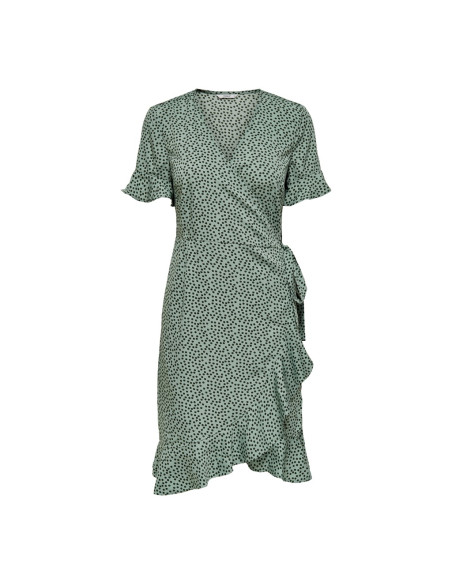 Vestido corto lazada . ONLOLIVIA S/S WRAP DRESS WVN NOOS