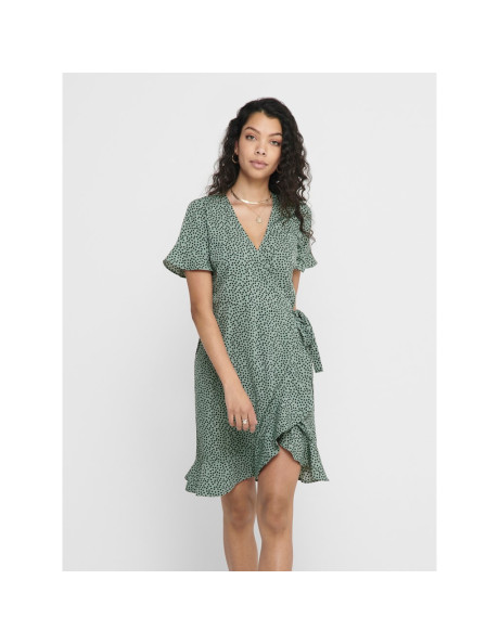 Vestido corto lazada . ONLOLIVIA S/S WRAP DRESS WVN NOOS