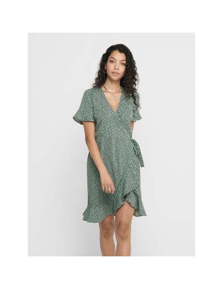 Vestido corto lazada . ONLOLIVIA S/S WRAP DRESS WVN NOOS