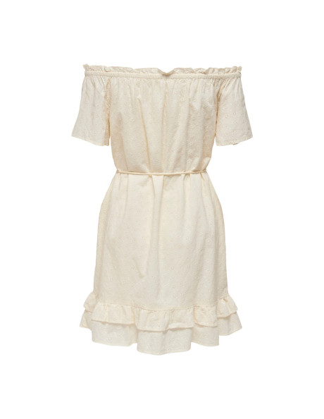 ONLSANDY OFF SHOULDER EMB DRESS WVN