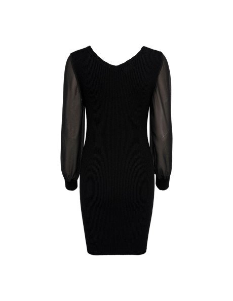 ONLJENNY L/S WOVEN MIX V-NECK  DRESS KNT
