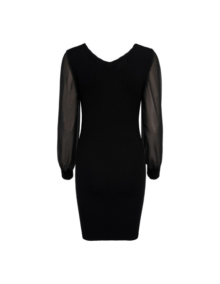 ONLJENNY L/S WOVEN MIX V-NECK  DRESS KNT