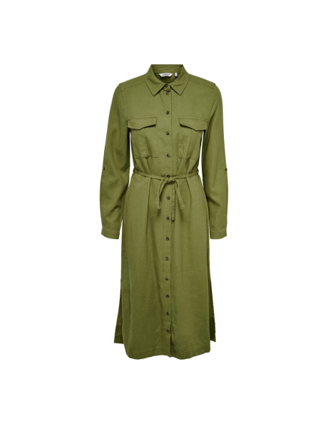 ONLCARO LS LINEN BL L SHIRT DRESS CC PNT