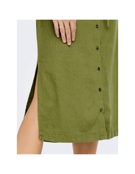ONLCARO LS LINEN BL L SHIRT DRESS CC PNT