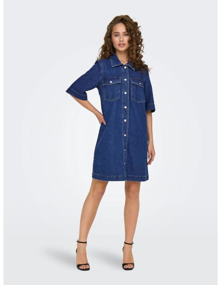 Vestido vaquero . ONLBELLE S/S BUTTON DRESS DNM GUA NOOS
