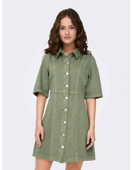 Vestido vaquero. ONLSILLA 2/4 SHORT BUTTON DRESS CC PNT