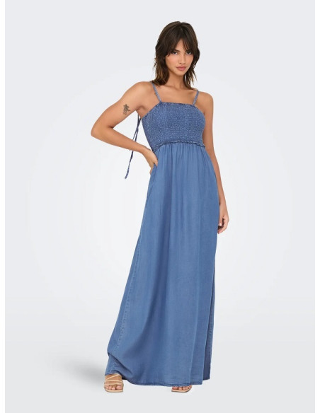 Vestido vaquero de sisas . ONLCHARIS LIFE SMOCK MAXI DRESS WVN