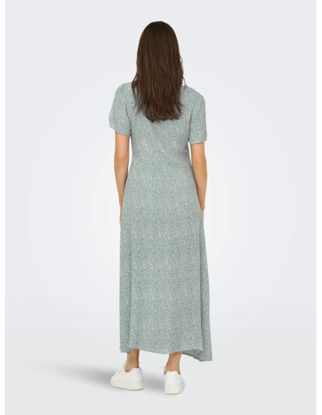 Vestido largo. ONLANCONA SS V-NECK DRESS MOCH WVN