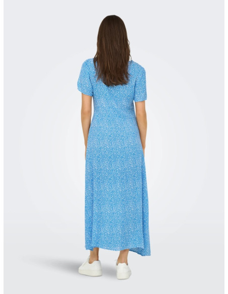 Vestido largo. ONLANCONA SS V-NECK DRESS MOCH WVN