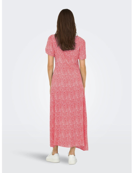 Vestido largo. ONLANCONA SS V-NECK DRESS MOCH WVN