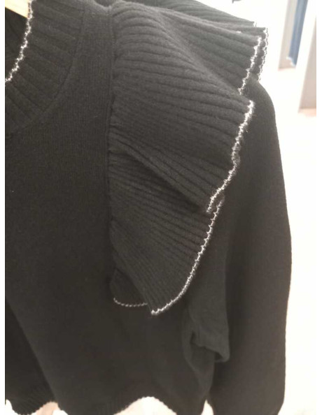 Jersey jarretas  ONLAMA LIFE LS O-NECK RUFFLE CC KNT