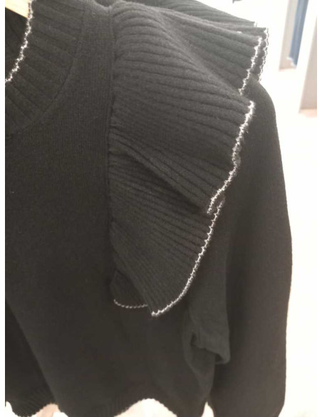 Jersey jarretas  ONLAMA LIFE LS O-NECK RUFFLE CC KNT