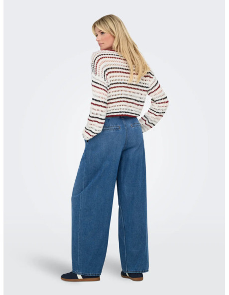 Jersey . ONLGEENA LS SHORT STRIPE BOATNECK CC KNT