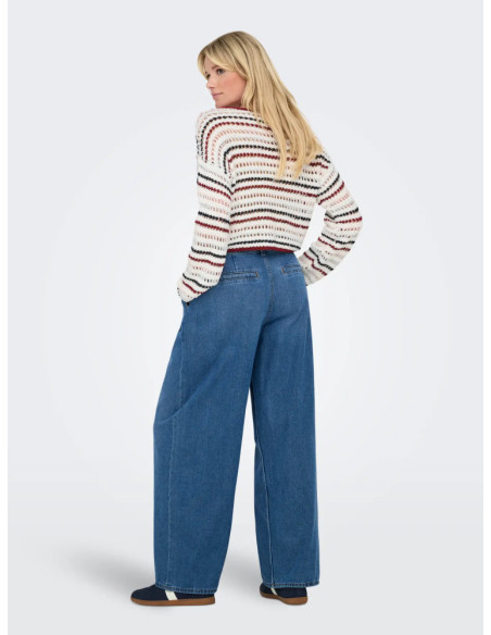 Jersey . ONLGEENA LS SHORT STRIPE BOATNECK CC KNT