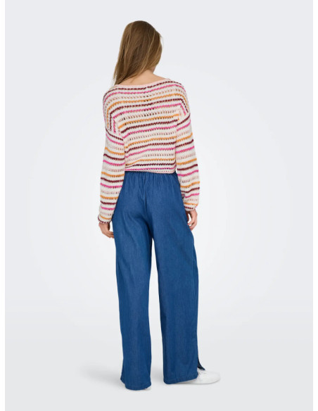 Jersey . ONLGEENA LS SHORT STRIPE BOATNECK CC KNT