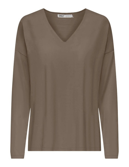 Jersey punto fino . ONLCHIANTI LIFE LS V-NECK KNT MOCH