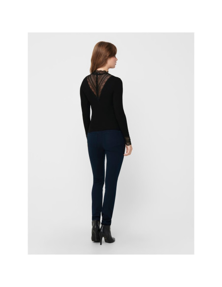 Top  encaje .ONLTILDE L/S HIGH NECK LACE TOP JRS NOOS