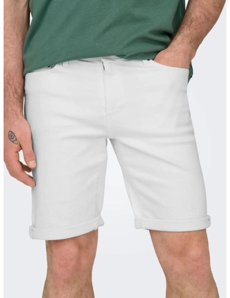 Bermuda blanca . ONSPLY WHITE 9297 AZG DNM SHORTS NOOS