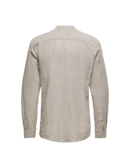 Camisa lino cuello mao . ONSCAIDEN LS SOLID LINEN MAO SHIRT
