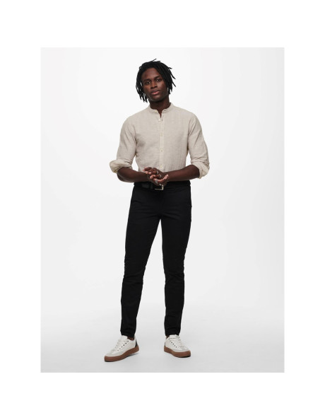 Camisa lino cuello mao . ONSCAIDEN LS SOLID LINEN MAO SHIRT