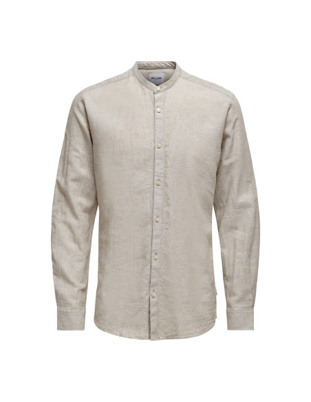 Camisa lino cuello mao . ONSCAIDEN LS SOLID LINEN MAO SHIRT