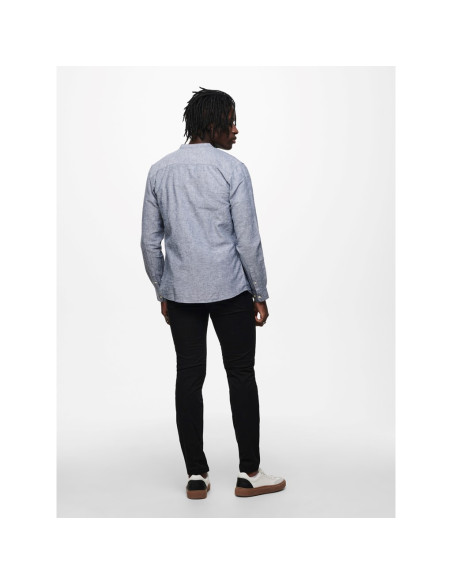 Camisa lino cuello mao . ONSCAIDEN LS SOLID LINEN MAO SHIRT