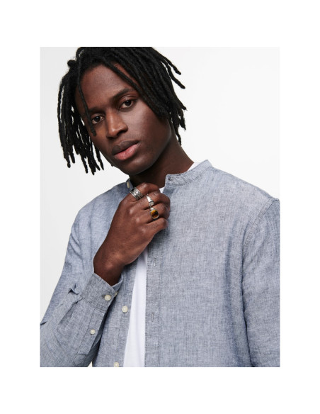 Camisa lino cuello mao . ONSCAIDEN LS SOLID LINEN MAO SHIRT