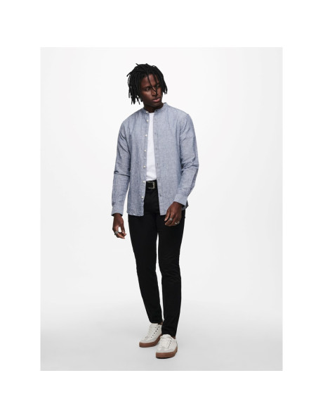 Camisa lino cuello mao . ONSCAIDEN LS SOLID LINEN MAO SHIRT