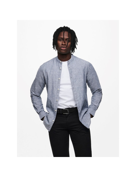 Camisa lino cuello mao . ONSCAIDEN LS SOLID LINEN MAO SHIRT