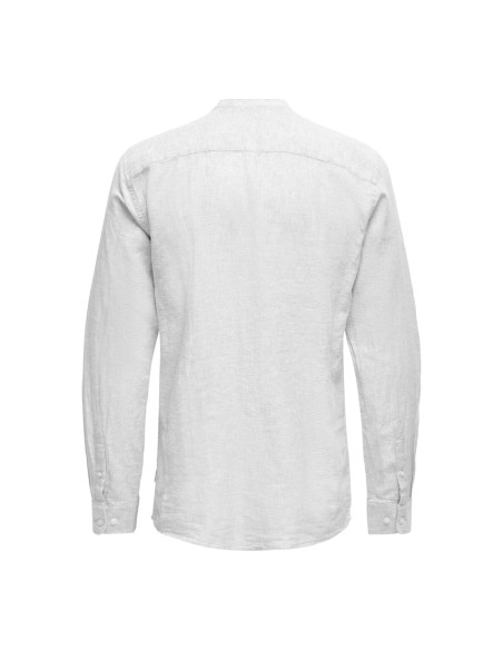 Camisa lino cuello mao . ONSCAIDEN LS SOLID LINEN MAO SHIRT