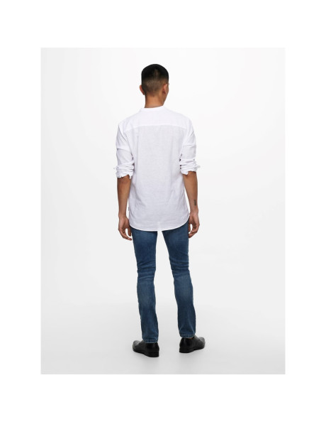 Camisa lino cuello mao . ONSCAIDEN LS SOLID LINEN MAO SHIRT