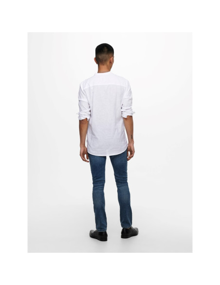Camisa lino cuello mao . ONSCAIDEN LS SOLID LINEN MAO SHIRT