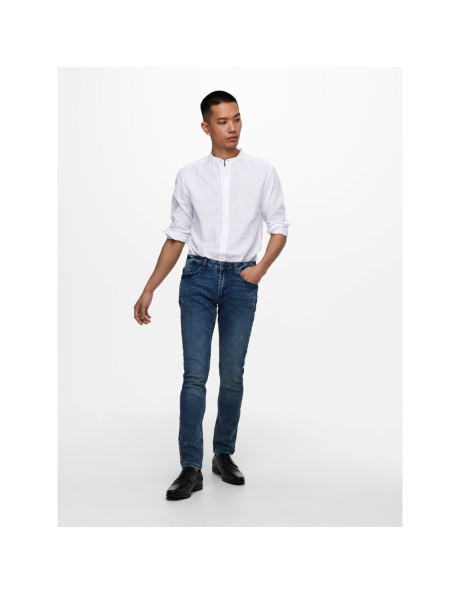 Camisa lino cuello mao . ONSCAIDEN LS SOLID LINEN MAO SHIRT