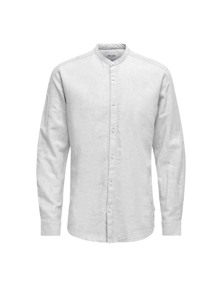 Camisa lino cuello mao . ONSCAIDEN LS SOLID LINEN MAO SHIRT