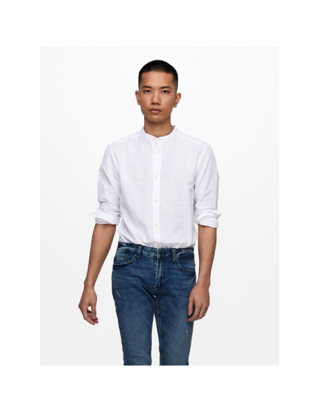 Camisa lino cuello mao . ONSCAIDEN LS SOLID LINEN MAO SHIRT