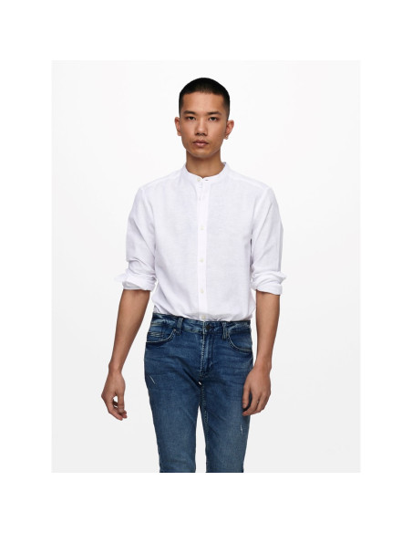 Camisa lino cuello mao . ONSCAIDEN LS SOLID LINEN MAO SHIRT