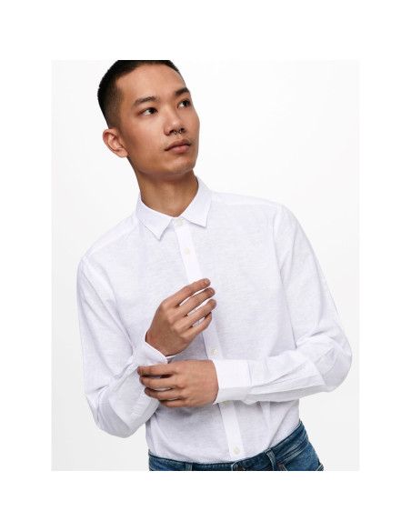 Camisa . ONSCAIDEN LIFE LS SOLID LINEN SHIRT NOOS