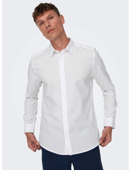 Camisa sons .ONSSANE LIFE SLIM LS SOLID POPLIN