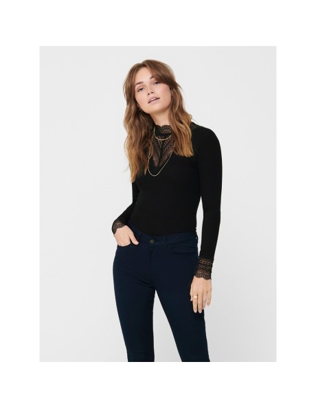 ONLTILDE L/S HIGH NECK LACE TOP JRS NOOS