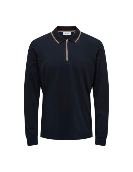 ONSBOOKER REG LS HALF ZIP POLO