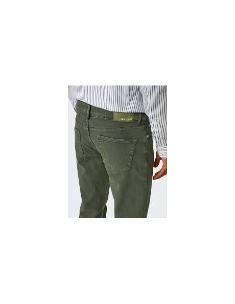 Pantalón vaquero verde . ONSWEFT REG. COLOR BOX DNM