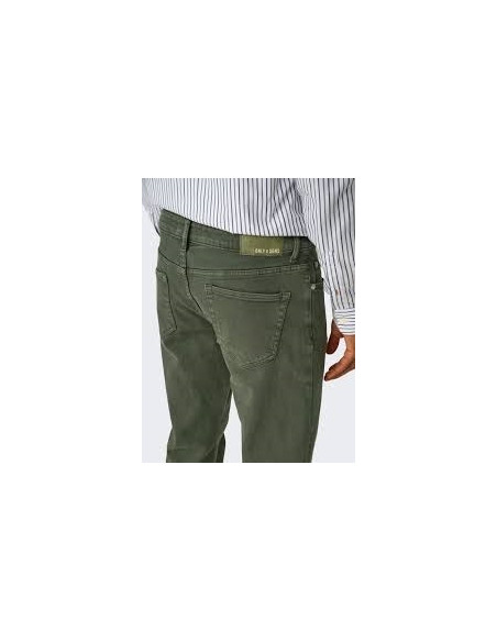 Pantalón vaquero verde . ONSWEFT REG. COLOR BOX DNM
