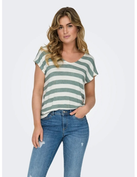 Camiseta cuello pico . ONLLIRA LIFE S/S V-NECK TOP JRS