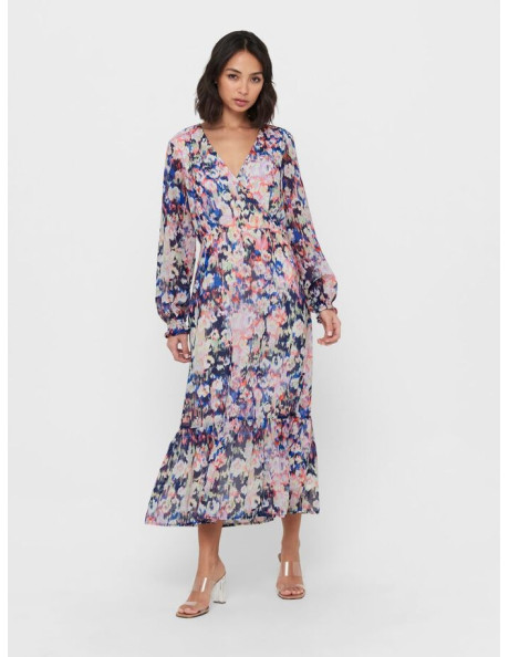 ONLZOE  L/S MIDI DRESS IT WVN