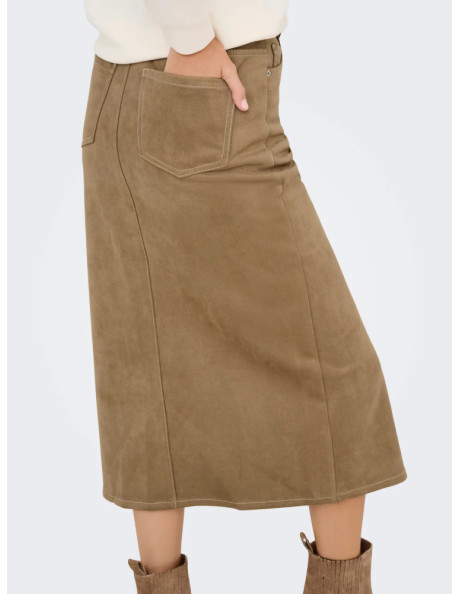 Falda larga antelina . ONLSTINA LIFE MW FAUX SUEDE SKIRT PNT 2