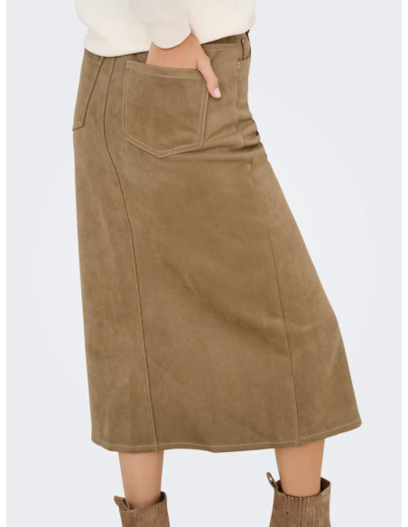 Falda larga antelina . ONLSTINA LIFE MW FAUX SUEDE SKIRT PNT 2