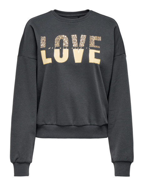 Sudadera corazón love . ONLTAMMIE L/S LEO PRINT O-NECK SWT