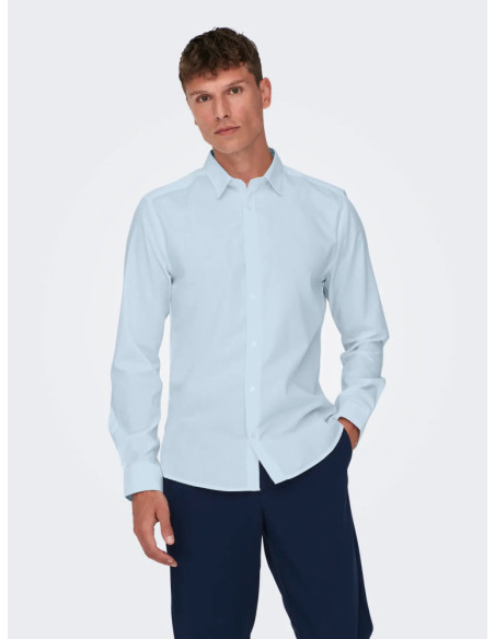 Camisa sons .ONSSANE LIFE SLIM LS SOLID POPLIN
