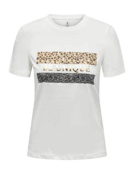Camiseta . ONLTANYA LIFE REG S/S LEO PRINT TOP JRS